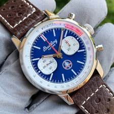 Breitling Top Time Automatic Chronograph Blue Dial Wristwatch AB0176 Mint