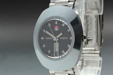 [NEAR MINT] Vintage RADO DiaStar 648.0408.3 35mm 11P Diamonds Black AT Men Watch