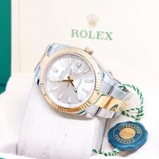 Rolex 41mm 18K Half Yellow Gold Silver Batons Dial Datejust REF: 126333 (2020)