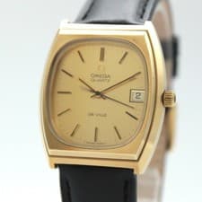 New Belt [Exc+5] OMEGA De Ville Cal.1342 192.0036 Gold Qz Men's From JAPAN Y989