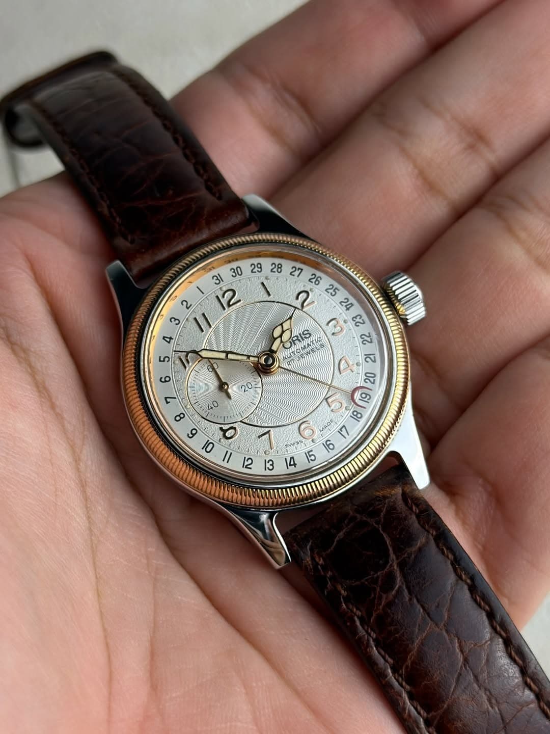 RARE Oris Big Crown Pointer Date Small Second Automatic 7462 Watch Swiss Dress