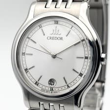 Seiko Credor 9572-6000 Dress Watch Quartz Vintage Mens 30mm SS wrist 17cm