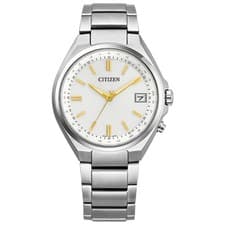 Citizen CB1160-55A Silver Direct Flight Titanium Atomic Radio Solar Watch Men