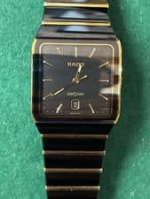 Rado DiaStar Quartz Men's Watch Waterproof Black Gold Ceramic Band Date
