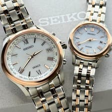 SEIKO Pair Watch Wedding Anniversary Radio Solar Pair Watch Silver Wedding Gold