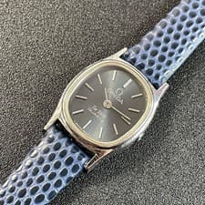 Omega Deville Tonneau Ladies Watch Blue Dial Quartz Used