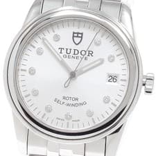TUDOR Glamour 55000 Date 10P diamond Silver Dial Automatic Men's Watch_949338
