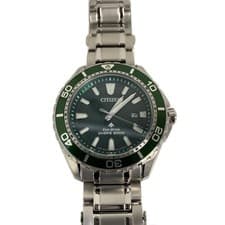 CITIZEN wristwatch stainless steel green silver E168-003FR07