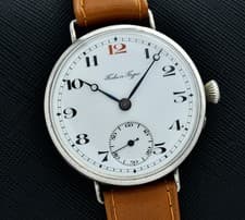 Vintage PAUL BUHRE - Imperial Russia - Silver 39mm Jumbo Case - Enamel Dial