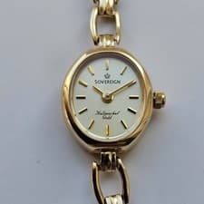 9k Solid Gold Sovereign Watch And Bracelet Quartz Ladies Wristwatch