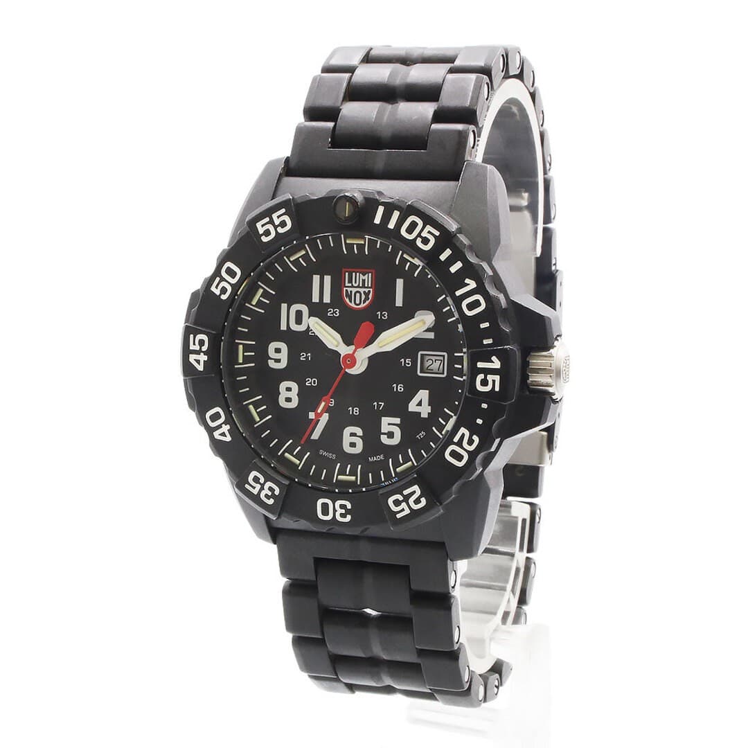 Luminox Navy Seals 3510 Quartz Carbon Stainless Steel Black Used Men Wristwatch
