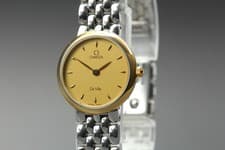[Near MINT] Vintage 1993 OMEGA De Ville Cal.1470 Quartz Gold 23mm Women's Watch