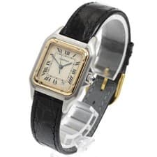 CARTIER PANTHERE MM 27mm SS/YG Quartz Beige Dial Date Boys Watch #C467