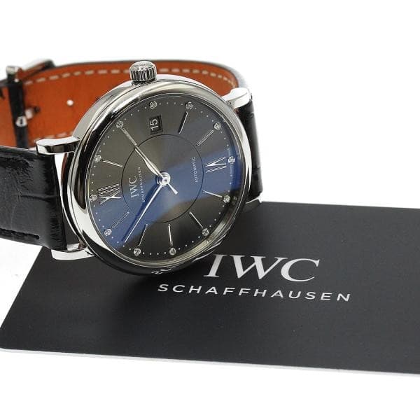IWC SCHAFFHAUSEN PORTOFINO IW458102 37MM SS Leather Gray Dial Automatic #C520