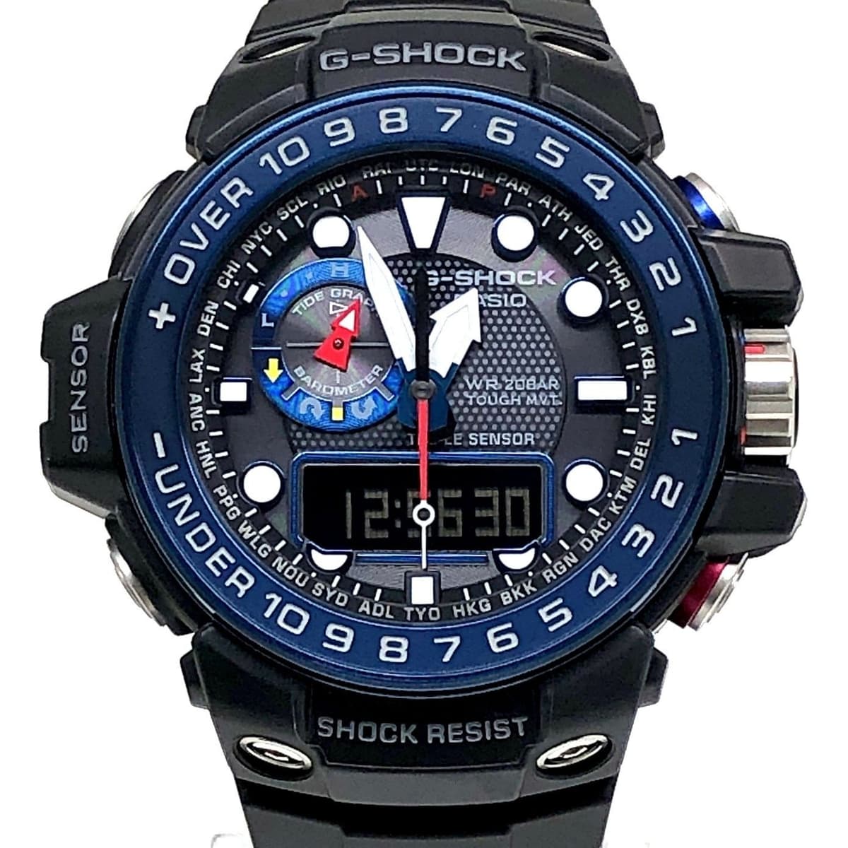G-Shock GWN-1000B-1B Gulf Master Radio Solar Triple Sensor Watch Blue Used