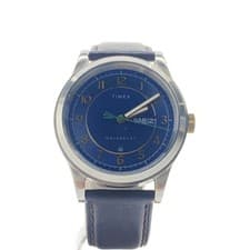 Import duty included for US buyers  Timex Automatic Digital Watch Leather Blue/B