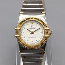 Vtg Omega Constellation Manhattan Womens Watch 24mm Steel 18K New Battery 5.75"