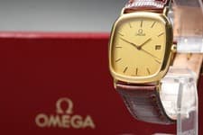 [Exc+5 w/ BOX] OMEGA De Ville Cal.1430 196.0317.1 Quartz Square Date Men's Watch