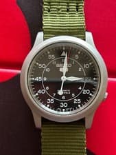 Seiko 5 Military Watch Automatic, 38mm, Nylon Strap wrist 20cm/7.9in