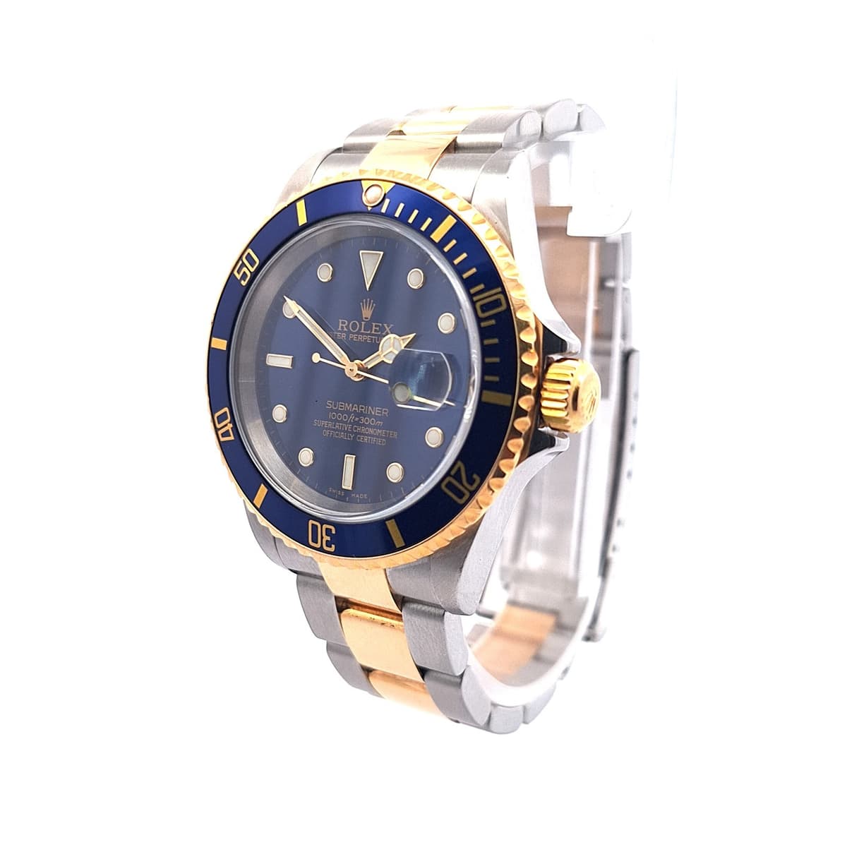 Rolex Submariner Date Two-Tone 18k Gold Steel Blue Dial 40mm 16613T Wristwatch