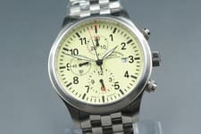 [Box] Mühle Glashütte Terrasport I Chronograph M1-37-70 Cream Auto Date SS Watch