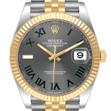 Rolex Datejust 41 Steel Yellow Gold Wimbledon Dial Mens Watch 126333 Box Card