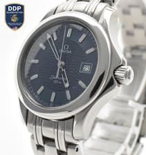 [NEAR MINT] OMEGA Seamaster 120 2571.81 Blue Dial 28mm Ladies Quartz Watch JAPAN