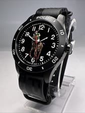 Ralph Lauren Pony Player 42mm Black Dial & PVD Steel Men's Watch w/ Box & Papers