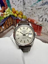 Mens Rolex Oyster Perpetual Date Stainless Steel Silver Dial 34mm Watch