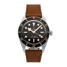 Tudor Black Bay 58 Steel Auto 39mm Black Dial Brown Leather Strap Watch 79030N