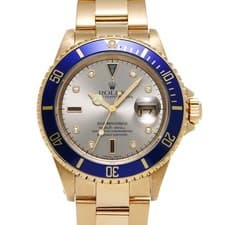 ROLEX Submariner date 16618SG gray/Diamond / sapphire WATCH 724672