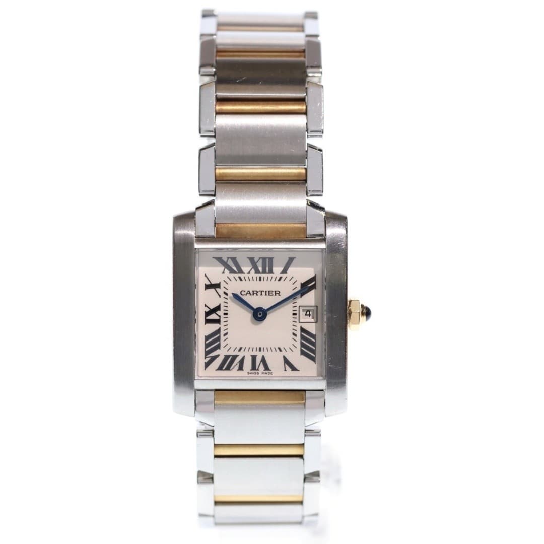 Cartier W51012Q4 Tank Francaise MM Cream-colored Dial SS×YG QZ Stainless Used 74