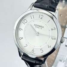 HERMES Slim d'Hermes CA2.210 Quartz Silver Dial Ladies Watch from Japan Rare