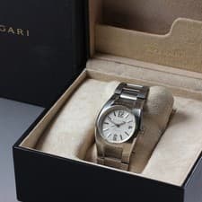 BVLGARI Ergon EG35S Date Rare White Dial Auto 35mm Men's Dress Watch w/ Box
