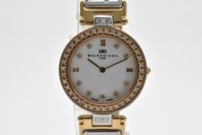 Balenciaga Paris Ladies Quartz Watch White Dial Crystal Bezel GP 31mm Swiss Made