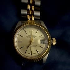 Rolex Oyster Perpetual Datejust Champagne Dial Two-Tone Gold Silver Watch