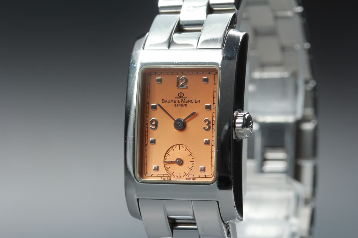 [Near MINT] Baume & Mercier Hampton MV045139 Orange Dial Quartz Women's Watch