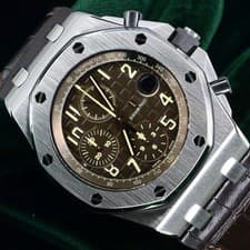 Audemars Piguet 42mm Brown Dial Brown  leather strap steel MINT SET 26470ST