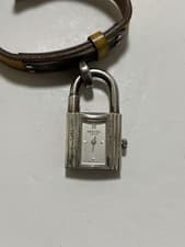 Hermes Watch Kelly Quartz Sterling Silver 925 Stamp Yellow Women's Auth Rare