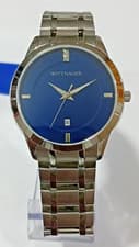 WN3088 WITTNAUER BLUE DIAL SILVER TONE MEN'S CONTINENTAL WATCH MW-35