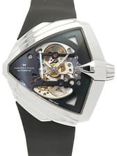 HAMILTON Ventura XXL Skeleton Auto H24625330 H49xW46mm Black Box Card #T297