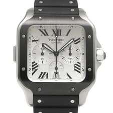CARTIER Santos De Cartier Chronograph Xl WSSA0017 Men's Used Watch #41021