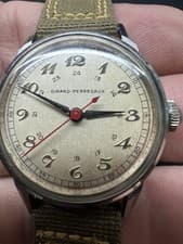 vintage girard perregaux mens military watch. Runs Good. Very Clean