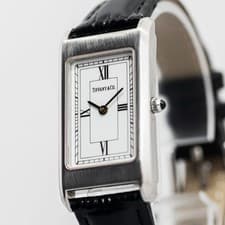 *NEAR MINT* Tiffany & Co. Classic Quartz Roman Tank Swiss Made 20mm Ladies Watch