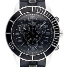 Dior CD114317 Crystal 701 WATCH black SS/rubber QZ
