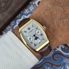 Rare Frederique Constant Moonphase Tonneau FC260X4T5/6  Roman White Swiss Watch