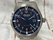 ALPINA 247X4SP6 Start Timer Navy Wristwatch Analog Case size 42mm Used