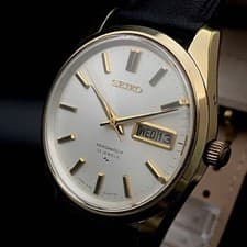 Seiko Automatic Watch 33 Jewels Vintage Mens 36mm Gold Wristwatch 20cm