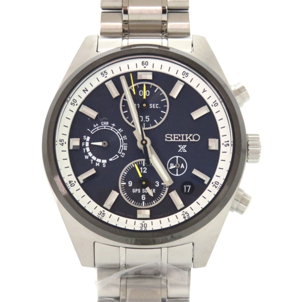 AUTHENTIC SEIKO SBED011 5X83-0AH0-1 Prospex Black SS Solar radio wave Wristwatch