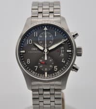 IWC Pilot Spitfire Chronograph Ardoise Grey 43mm Steel IW387804 Bracelet